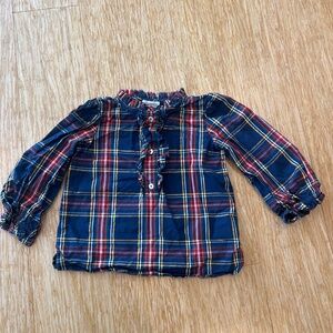 Crewcuts Holiday Tartan Ruffle Popover